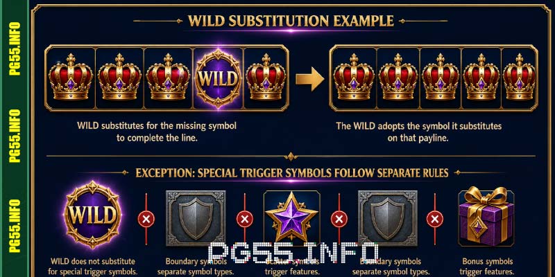 Biểu tượng Wild trong game nổ hũ PG55 vận hành
