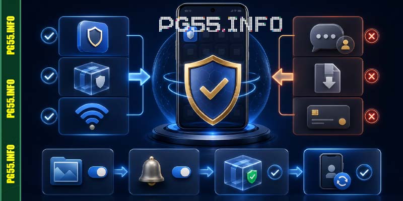 Những lưu ý để tải app PG55 cho an toàn